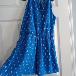 NWT As U Wish Blue Nautical Romper